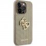 Guess Perforated 4G Glitter Metal Logo pokrowiec dla iPhone 14 Pro Max - złote