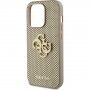 Guess Perforated 4G Glitter Metal Logo pokrowiec dla iPhone 14 Pro Max - złote