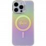 Guess IML Iridescent Script pokrowiec z Magsafe dla iPhone 15 Pro Max - tęcza