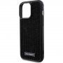Karl Lagerfeld Rhinestone Plate Metal Logo pokrowiec wysadzany kryształkami dla iPhone 15 Pro Max - czarny