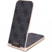 Bezprzewodowa ładowarka magnetyczna 2w1 stołowa Guess 4G Pattern Aluminium do iPhone / AirPods - czarna