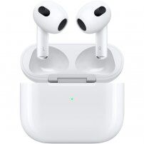 Oryginalne Apple Bezprzewodowe słuchawki AirPods 3 z etui ładującym Lightning (2021) – białe