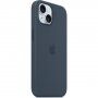 Oryginalne Apple etui silikonowe z MagSafe dla iPhone 15 - niebieski burzowy