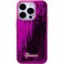 Guess Sequin Script Logo pokrowiec z cekinami dla iPhone 15 Pro - fuksjowy