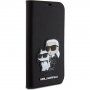 Karl Lagerfeld Saffiano Karl and Choupette NFT flip pokrowiec dla iPhone 15 - czarne