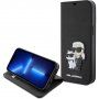Karl Lagerfeld Saffiano Karl and Choupette NFT flip pokrowiec dla iPhone 15 Plus - czarne