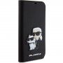 Karl Lagerfeld Saffiano Karl and Choupette NFT flip pokrowiec dla iPhone 15 Pro - czarne