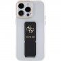 Guess Grip Stand 4G Metal Logo przezroczysta obudowa z podstawką dla iPhone 15 Pro Max - przezroczyste