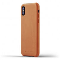 Mujjo Full Leather pokrowiec do Apple iPhone X - żółto-brązowy