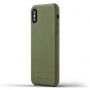 Mujjo Full Leather pokrowiec do Apple iPhone X - oliwkowy