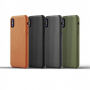 Mujjo Full Leather pokrowiec do Apple iPhone X - oliwkowy