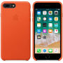Oryginalny Apple pokrowiec skórzany do iPhone 8 Plus / 7 Plus - jasnopomarańczowy