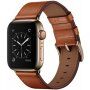 Elegancki pasek z prawdziwej skóry dla Apple Watch Ultra 49mm / 46mm / 45mm / 44mm / 42mm - brązowe