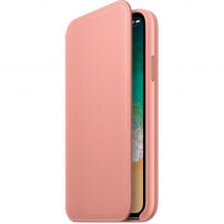 Oryginalny Apple Folio pokrowiec skórzany do iPhone X - jasnoróżowy