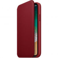 Oryginalny Apple Folio pokrowiec skórzany do iPhone X - czerwony