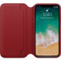 Oryginalny Apple Folio pokrowiec skórzany do iPhone X - czerwony
