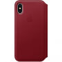 Oryginalny Apple Folio pokrowiec skórzany do iPhone X - czerwony