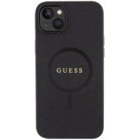 Guess Saffiano pokrowiec z Magsafe dla iPhone 15 Plus - czarny