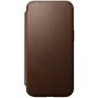 Nomad Modern Leather Folio flip pokrowiec z MagSafe dla iPhone 15 Plus - brązowy