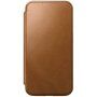 Nomad Modern Leather Folio flip pokrowiec z MagSafe dla iPhone 15 Pro Max - kolor brązowy siodłowy
