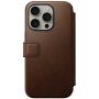 Nomad Modern Leather Folio flip pokrowiec z MagSafe dla iPhone 15 Pro Max - brązowy