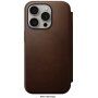Nomad Modern Leather Folio flip pokrowiec z MagSafe dla iPhone 15 Pro Max - brązowy
