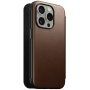 Nomad Modern Leather Folio flip pokrowiec z MagSafe dla iPhone 15 Pro Max - brązowy