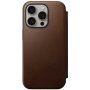 Nomad Modern Leather Folio flip pokrowiec z MagSafe dla iPhone 15 Pro Max - brązowy