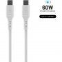 Kabel do ładowania i transmisji danych FIXED Liquid silicone PD 60 W USB-C / USB-C do iPhone/iPad/MacBook/AirPods - 2 m - biały