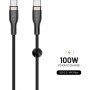 Kabel w oplocie do ładowania i transmisji danych FIXED PD 100 W USB-C / USB-C do iPhone/iPad/MacBook/AirPods - 2 m - czarny