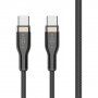 Kabel w oplocie do ładowania i transmisji danych FIXED PD 100 W USB-C / USB-C do iPhone/iPad/MacBook/AirPods - 2 m - czarny