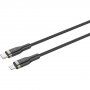 Kabel w oplocie FIXED do ładowania i transmisji danych PD 60 W USB-C / Lightning - MFi dla iPhone / iPad / iPod / AirPods - 1,2 m - czarny