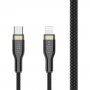 Kabel w oplocie FIXED do ładowania i transmisji danych PD 60 W USB-C / Lightning - MFi dla iPhone / iPad iPod / AirPods - 2 m - czarny