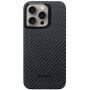 Pitaka MagEZ 4 1500D pokrowiec z wzorem włókna węglowego dla iPhone 15 Pro - szary