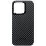 Pitaka MagEZ 4 1500D pokrowiec z wzorem włókna węglowego dla iPhone 15 Pro - szary