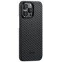 Pitaka MagEZ 4 1500D pokrowiec z wzorem włókna węglowego dla iPhone 15 Pro - szary