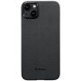 Pitaka MagEZ 4 600D pokrowiec z wzorem z włókna węglowego dla iPhone 15 Plus - szary