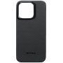 Pitaka MagEZ 4 600D pokrowiec z wzorem z włókna węglowego dla iPhone 15 Pro - szary