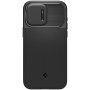Spigen Optik Armor MagFit wytrzymały pokrowiec z wysuwaną osłoną kamery i MagSafe dla iPhone 15 Pro Max - czarny