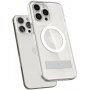 Spigen Ultra Hybrid S MagFit przezroczysty pokrowiec z podstawką i białym MagSafe dla iPhone 15 Pro - przezroczyste
