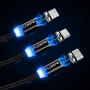 FLOVEME Round kabel magnetyczny USB-A / USB-C / Micro USB / Lightning dla iPhone / iPad / iPod / AirPods - 1 m - srebrny