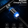 FLOVEME Round kabel magnetyczny USB-A / USB-C / Micro USB / Lightning dla iPhone / iPad / iPod / AirPods - 1 m - srebrny