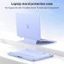 Matowe, przezroczyste etui ze rozkładanym stojakiem na MacBook Air 15” (A2941 / A3114) - szary