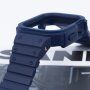 Wytrzymałe silikonowe etui z paskiem magnetycznym na Apple Watch 45 mm / 44 mm - różowe