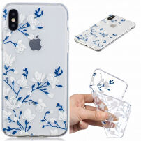 Etui plastikowe do iPhone X / XS - białe kwiaty