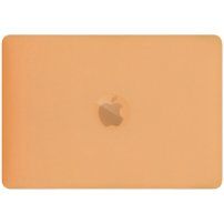 Matowe, przezroczyste etui ze rozkładanym stojakiem na MacBook Air 13” (A1237 / A1304 / A1369 / A1466) - pomarańczowy