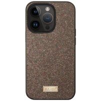 Eleganckie, błyszczące etui SULADA na iPhone 15 Max - brązowy