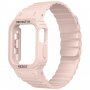 Wytrzymałe silikonowe etui z paskiem magnetycznym na Apple Watch 45 mm / 44 mm - różowe