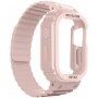 Wytrzymałe silikonowe etui z paskiem magnetycznym na Apple Watch 49 mm - różowe