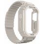 Wytrzymałe silikonowe etui z paskiem magnetycznym na Apple Watch 49 mm - beżowe